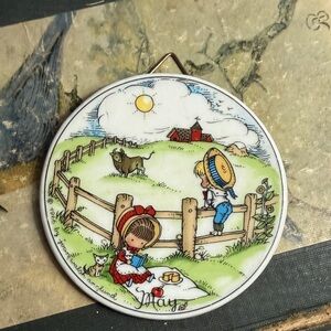 Vintage Decorative Plate with Farm Scene